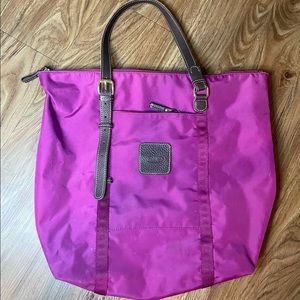 Bric’s purple tote bag with black straps! Brics Milano